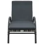 Tumbona con cojín y ruedas ratán sintético gris antracita de , Tumbonas - Ref: Foro24-47746, Precio: 156,65 €, Descuento: %