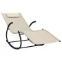 Tumbona mecedora de acero y textileno crema by , Loungers - Ref: Foro24-318114, Price: 86,45 €, Discount: %