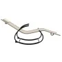 Tumbona mecedora de acero y textileno crema by , Loungers - Ref: Foro24-318114, Price: 86,45 €, Discount: %