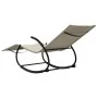 Tumbona mecedora de acero y textileno crema by , Loungers - Ref: Foro24-318114, Price: 86,45 €, Discount: %