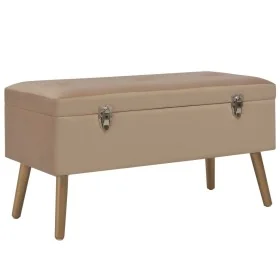 Banco con compartimento de terciopelo beige 80 cm by , Benches for halls and storage - Ref: Foro24-329933, Price: 91,98 €, Di...