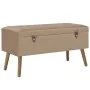 Banco con compartimento de terciopelo beige 80 cm by , Benches for halls and storage - Ref: Foro24-329933, Price: 91,98 €, Di...