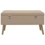 Banco con compartimento de terciopelo beige 80 cm by , Benches for halls and storage - Ref: Foro24-329933, Price: 91,98 €, Di...