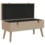 Banco con compartimento de terciopelo beige 80 cm by , Benches for halls and storage - Ref: Foro24-329933, Price: 91,98 €, Di...