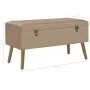 Banco con compartimento de terciopelo beige 80 cm by , Benches for halls and storage - Ref: Foro24-329933, Price: 91,98 €, Di...