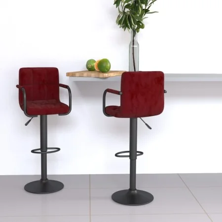 Taburetes de cocina 2 unidades terciopelo rojo vino tinto by , Kitchen stools - Ref: Foro24-334665, Price: 140,12 €, Discount: %