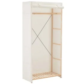 Armario de tela blanco 79x40x170 cm de , Armarios roperos - Ref: Foro24-248192, Precio: 96,01 €, Descuento: %