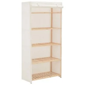 Armario de tela blanco 79x40x170 cm de , Armarios roperos - Ref: Foro24-248190, Precio: 116,60 €, Descuento: %