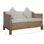Sofá de 2 plazas con cojines ratán natural by , Sofas - Ref: Foro24-283076, Price: 563,76 €, Discount: %