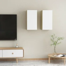 Mueble de TV 2 uds contrachapada blanco y roble 30,5x30x60 cm de , Muebles TV - Ref: Foro24-803337, Precio: 73,54 €, Descuent...