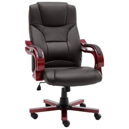 Silla de oficina de cuero auténtico marrón de , Sillas de oficina - Ref: Foro24-20560, Precio: 295,09 €, Descuento: %