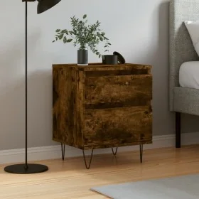 Mesita de noche madera de ingeniería roble ahumado 40x35x50 cm by , Nightstands - Ref: Foro24-830678, Price: 39,59 €, Discoun...