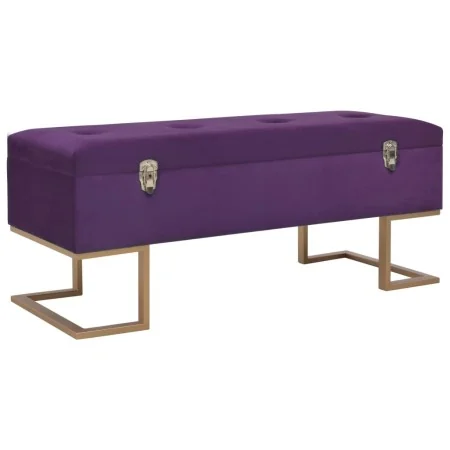 Banco con compartimento 105 cm morado de terciopelo de , Bancos para recibidores y almacenamiento - Ref: Foro24-247572, Preci...