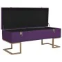 Banco con compartimento 105 cm morado de terciopelo de , Bancos para recibidores y almacenamiento - Ref: Foro24-247572, Preci...