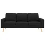 Sofá de 3 plazas de tela negro de , Sofás - Ref: Foro24-288722, Precio: 400,45 €, Descuento: %