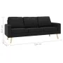 Sofá de 3 plazas de tela negro de , Sofás - Ref: Foro24-288722, Precio: 400,45 €, Descuento: %