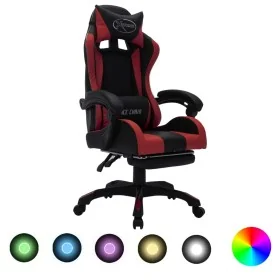 Silla gaming luces LED RGB cuero sintético color vino y negro von , Bürostühle - Ref: Foro24-288013, Preis: 228,84 €, Rabatt: %