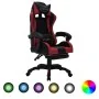 Silla gaming luces LED RGB cuero sintético color vino y negro de , Sillas de oficina - Ref: Foro24-288013, Precio: 228,84 €, ...