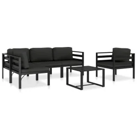 Set muebles de jardín 6 pzas y cojines aluminio gris antracita de , Conjuntos de jardín - Ref: Foro24-49233, Precio: 862,34 €...