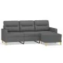 Sofá de 3 plazas con taburete de tela gris oscuro 180 cm by , Sofas - Ref: Foro24-3201074, Price: 323,11 €, Discount: %