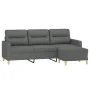 Sofá de 3 plazas con taburete de tela gris oscuro 180 cm by , Sofas - Ref: Foro24-3201074, Price: 323,11 €, Discount: %