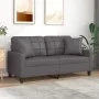 Sofá de 2 plazas con cojines cuero sintético gris 140 cm de , Sofás - Ref: Foro24-3200805, Precio: 194,86 €, Descuento: %