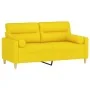 Sofá de 2 plazas con cojines tela amarillo claro 140 cm by , Sofas - Ref: Foro24-3200826, Price: 179,67 €, Discount: %