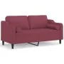 Sofá de 2 plazas con cojines tela rojo tinto 140 cm de , Sofás - Ref: Foro24-3200851, Precio: 230,44 €, Descuento: %
