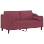 Sofá de 2 plazas con cojines tela rojo tinto 140 cm de , Sofás - Ref: Foro24-3200851, Precio: 230,44 €, Descuento: %