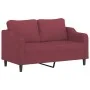 Sofá de 2 plazas con cojines tela rojo tinto 140 cm de , Sofás - Ref: Foro24-3200851, Precio: 230,44 €, Descuento: %