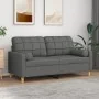 Sofá de 2 plazas con cojines tela gris oscuro 140 cm de , Sofás - Ref: Foro24-3200783, Precio: 214,12 €, Descuento: %