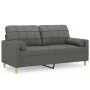 Sofá de 2 plazas con cojines tela gris oscuro 140 cm de , Sofás - Ref: Foro24-3200783, Precio: 214,12 €, Descuento: %