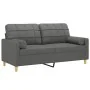 Sofá de 2 plazas con cojines tela gris oscuro 140 cm de , Sofás - Ref: Foro24-3200783, Precio: 214,12 €, Descuento: %