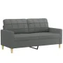 Sofá de 2 plazas con cojines tela gris oscuro 140 cm de , Sofás - Ref: Foro24-3200783, Precio: 214,12 €, Descuento: %