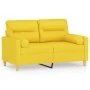Sofá de 2 plazas con cojines tela amarillo claro 120 cm de , Sofás - Ref: Foro24-3200818, Precio: 193,35 €, Descuento: %