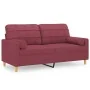 Sofá de 2 plazas con cojines tela rojo tinto 140 cm de , Sofás - Ref: Foro24-3200788, Precio: 215,66 €, Descuento: %