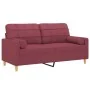 Sofá de 2 plazas con cojines tela rojo tinto 140 cm de , Sofás - Ref: Foro24-3200788, Precio: 215,66 €, Descuento: %
