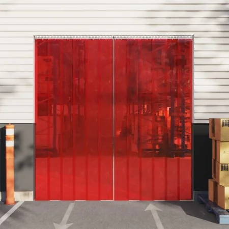 Tira de cortina para puertas PVC rojo 200x1,6 mm 10 m de , Cortinas y visillos - Ref: Foro24-153865, Precio: 47,76 €, Descuen...