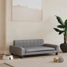 Cama para perros de cuero sintético gris 90x53x30 cm de , Camas para perros - Ref: Foro24-171855, Precio: 86,89 €, Descuento: %