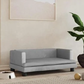 Cama para perros de terciopelo gris claro 80x45x30 cm de , Camas para perros - Ref: Foro24-171895, Precio: 79,56 €, Descuento: %