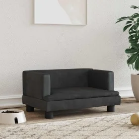 Cama para perros de terciopelo negro 60x40x30 cm de , Camas para perros - Ref: Foro24-171910, Precio: 66,40 €, Descuento: %