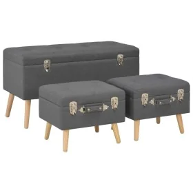Taburetes de almacenamiento 3 piezas gris oscuro de tela von , Bänke für Hallen und Lager - Ref: Foro24-247526, Preis: 154,92...