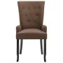 Silla de comedor con reposabrazos de tela marrón de , Sillas de comedor - Ref: Foro24-248462, Precio: 144,45 €, Descuento: %