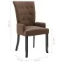 Silla de comedor con reposabrazos de tela marrón de , Sillas de comedor - Ref: Foro24-248462, Precio: 144,45 €, Descuento: %
