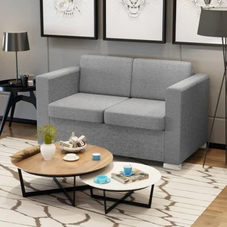 Sofá de 2 plazas de tela gris claro de , Sofás - Ref: Foro24-243580, Precio: 307,36 €, Descuento: %