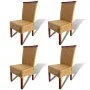 Sillas de comedor 4 unidades ratán natural marrón de , Sillas de comedor - Ref: Foro24-274202, Precio: 382,77 €, Descuento: %