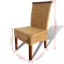 Sillas de comedor 4 unidades ratán natural marrón de , Sillas de comedor - Ref: Foro24-274202, Precio: 382,77 €, Descuento: %