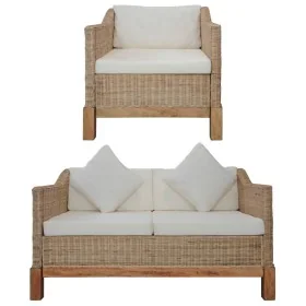 Juego de sofás de 2 piezas con cojines de ratán natural de , Sofás - Ref: Foro24-278614, Precio: 861,81 €, Descuento: %