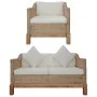Juego de sofás de 2 piezas con cojines de ratán natural de , Sofás - Ref: Foro24-278614, Precio: 861,81 €, Descuento: %