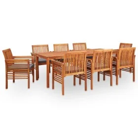 Set comedor de jardín 9 pzas y cojines madera maciza de acacia by , Garden sets - Ref: Foro24-278906, Price: 1,00 €, Discount: %
